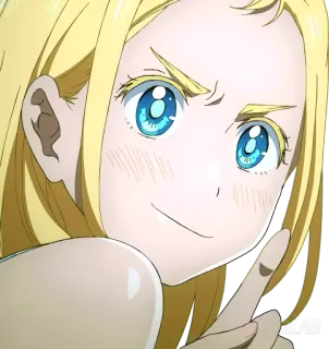 🤤 Аниме, Блондинка, Девушка, Мультфильм, Персонаж telegram sticker