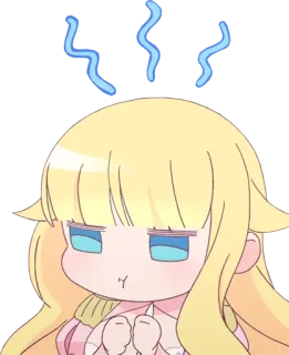 😤 anime, słodkie, manga, naklejka, chibi, blond, kreskówka telegram sticker