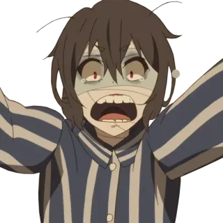 😱 ゾンビ, アニメ, 漫画, パジャマ, 怖い, キャラクター telegram sticker
