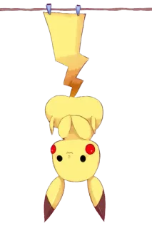 🙃 Pikachu pokemon, dibujos animados, mono, gracioso, colgando telegram sticker