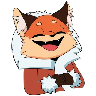 😝 raposa, desenho animado, animal, peludo, sorrindo, feliz telegram sticker