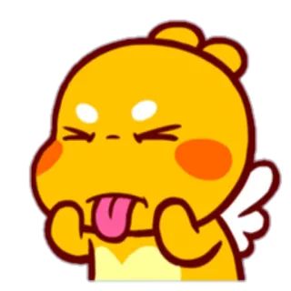 😝 cartone animato, carino, giallo, personaggio, adesivo, faccia, lingua telegram sticker