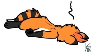 😵‍💫 キツネ, 眠い, 動物, 漫画 telegram sticker