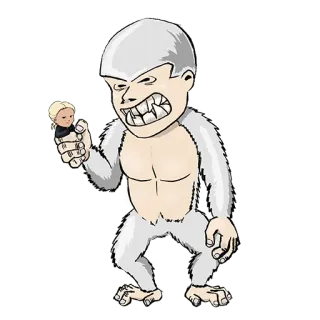 🐨 macaco, agressão, desenho animado, monstro, fantasia whatsapp sticker