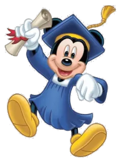 🎓 Mickey Mouse Topolino, Laurea, Festa, Cartoni animati, Disney telegram sticker