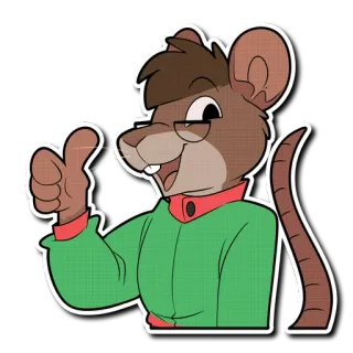 👍 крыса, грызун, мультик, палец вверх, животное, милый, наклейка telegram sticker