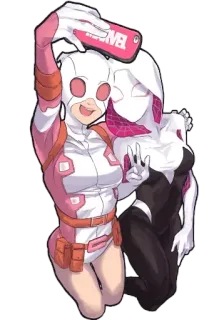 😁 Spider-Gwen MARVEL Spider-Gwen, Marvel, selfie, comic book, superhero telegram sticker