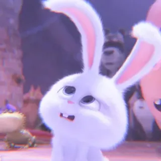 🐰 Snowball The Secret Life of Pets bunny, rabbit, cute, fluffy, animal, pet, cartoon whatsapp sticker