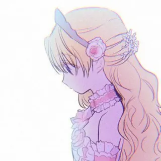 🌨️ Animé, Fille, Cheveux blonds, Fleurs, Illustration, Dessin animé whatsapp sticker