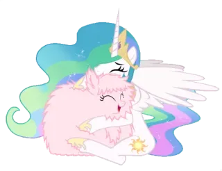 🤯 Princess Celestia My Little Pony cartoon, pony, friendship, cute, cuddle, cartoon telegram sticker