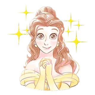 😍 Belle Belle, Disney Princess, Beauty and the Beast, cartoon, sparkle, cute telegram sticker