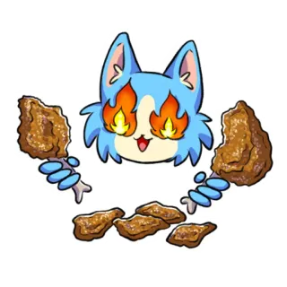 🍗 pollo, cibo, cartone animato, gatto, animale, kawaii telegram sticker