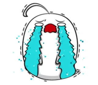 😭 huilen, verdrietig, tranen, emotie, overstuur, personage, blob telegram sticker