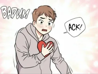 💦 ACK! amor, corazón, webtoon, lindo, reacción whatsapp sticker