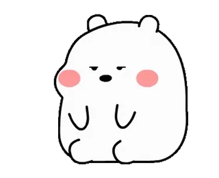 😑 熊, 可爱, 卡通, 动物, 贴纸, 插画 telegram sticker