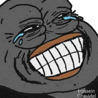 😂 Hossein Ghavidel meme, huilen, lachen, Pepe de kikker telegram sticker