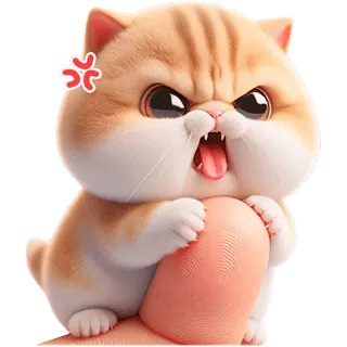 😠 kot, zły, słodki, zwierzę, zwierzak, mem telegram sticker