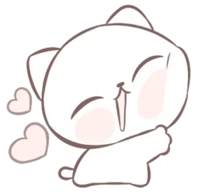 🤗 แมว, หัวใจ, น่ารัก, สัตว์, คาวาอิ, สติกเกอร์ telegram sticker