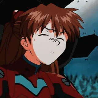 ❓ Asuka Langley Soryu Neon Genesis Evangelion anime, character, girl, teen, evangelion, asuka telegram sticker