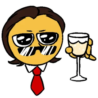 🥂 Emoji, Occhiali da sole, Cravatta, Cocktail, Brindisi, Arte digitale telegram sticker
