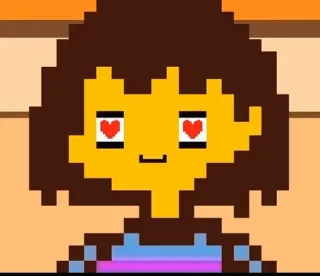 😍 Frisk Undertale Pixel art, Hati, Video game, Undertale telegram sticker