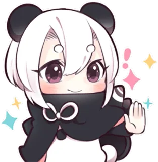 ✋ Panda, Anime, Kawaii, Lindo, Pegatina, Chibi telegram sticker
