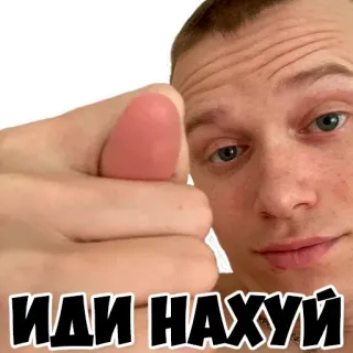 🖕 ИДИ НАХУЙ offensant, doigt d'honneur, juron, insulte, argot telegram sticker