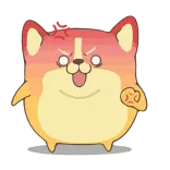 😡 angry, dog, cartoon, emoji, emotion, rage telegram sticker