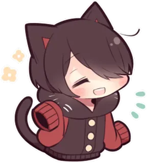 😄 gatto, kawaii, carino, chibi, anime, manga whatsapp sticker