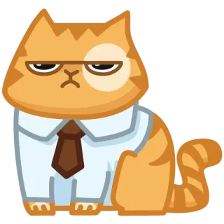 👔 кот, бизнес, офис, галстук, животное, наклейка, мультфильм telegram sticker