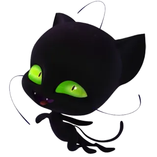 😄 Plagg Miraculous: Tales of Ladybug & Cat Noir chat, chat noir, Kwami, Miraculous, dessin animé, personnage telegram sticker