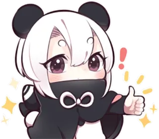 👍 Anime, Panda, Lindo, Chibi, Kawaii telegram sticker