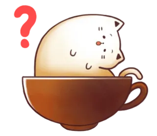☕ chat, chaton, tasse à thé, mignon, animal, dessin animé whatsapp sticker