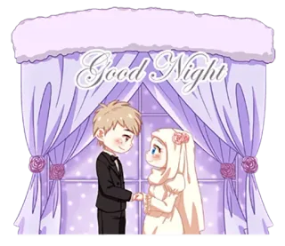 👫 Good Night Gute Nacht, Paar, Muslimische Hochzeit, Cartoon, Liebe, Romantik telegram sticker
