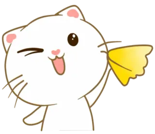 😉 chat, mignon, animal, clin d'oeil, dessin animé, emoji, autocollant telegram sticker
