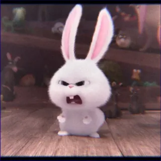 😡 Snowball The Secret Life of Pets bunny, rabbit, angry, cute, animal, pet, cartoon whatsapp sticker