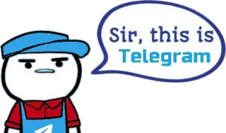 ⛔️ Sir, this is Telegram telegram, cartoon, message, service, app telegram sticker