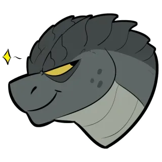 ✨ Reptil, Echse, Cartoon, Tier, Lächeln, Kopf telegram sticker