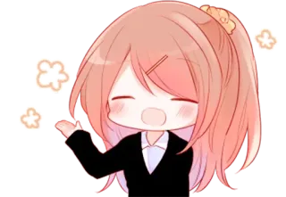 😆 Anime, Chibi, Kawaii, Carino, Ragazza, Adesivo, Cartone animato whatsapp sticker