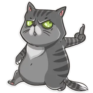 😠 gato, dedo medio, ofensivo, gesto, enfadado telegram sticker