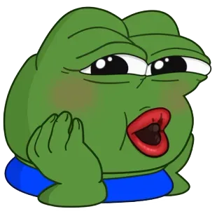😳 Pepe the Frog Pepe, grenouille, mème, mème Internet, moue, expression faciale telegram sticker