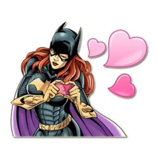 ❤ Batgirl バットガール, スーパーヒーロー, dcコミックス, ハート, 愛 telegram sticker