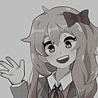 🍓 anime, girl, school uniform, waving telegram sticker