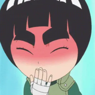😊 Rock Lee Naruto anime, manga, kiss, cute, Rock Lee, Naruto telegram sticker