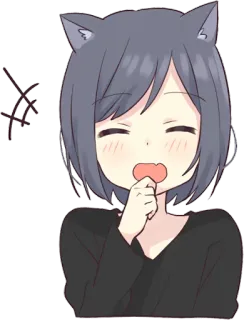 😂 cat ears, anime, sleepy, yawn telegram sticker