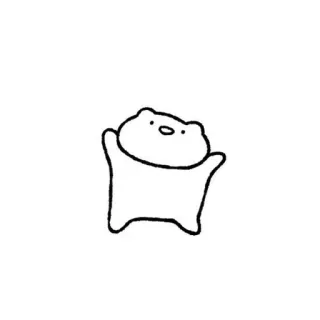 🧸 orso, carino, animale, cartone animato, semplice, disegno, adesivo telegram sticker