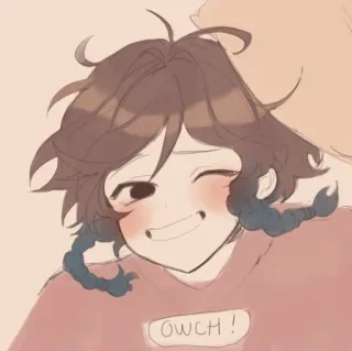 🌟 OWCH! Ała, Kreskówka, Naklejka, Uroczy, Wyrażenie, Ból, Zraniony telegram sticker