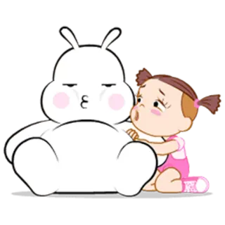 😞 Cartoon, Baby, Umarmung, Süß, Freundschaft, Animation telegram sticker