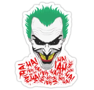 😈 Joker HA! Coringa, DC Comics, vilão, história em quadrinhos, Ha, cabelo verde, palhaço telegram sticker