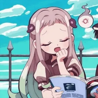 🍪 Yashiro Nene Toilet-bound Hanako-kun Аниме, Манга, Мило, Девушка, Школа, Студент/ка, Чтение, Усталый/ая telegram sticker